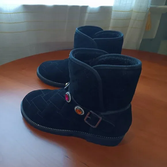 NWT Kids Kurt Geiger Suede Quilted and Jeweled Mini Orson Bootie - Picture 1 of 10